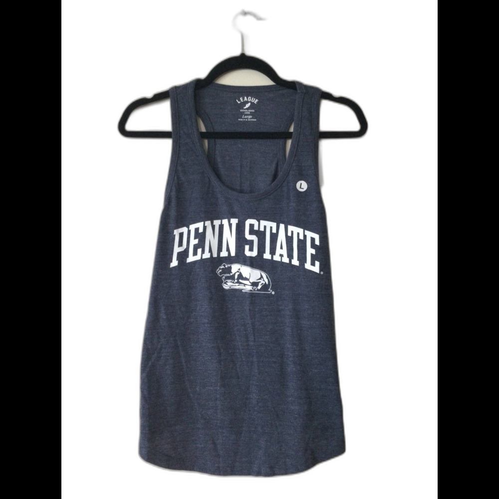League Tank Top Women's Size L Color Navy Intermural Graphic Penn State Tank